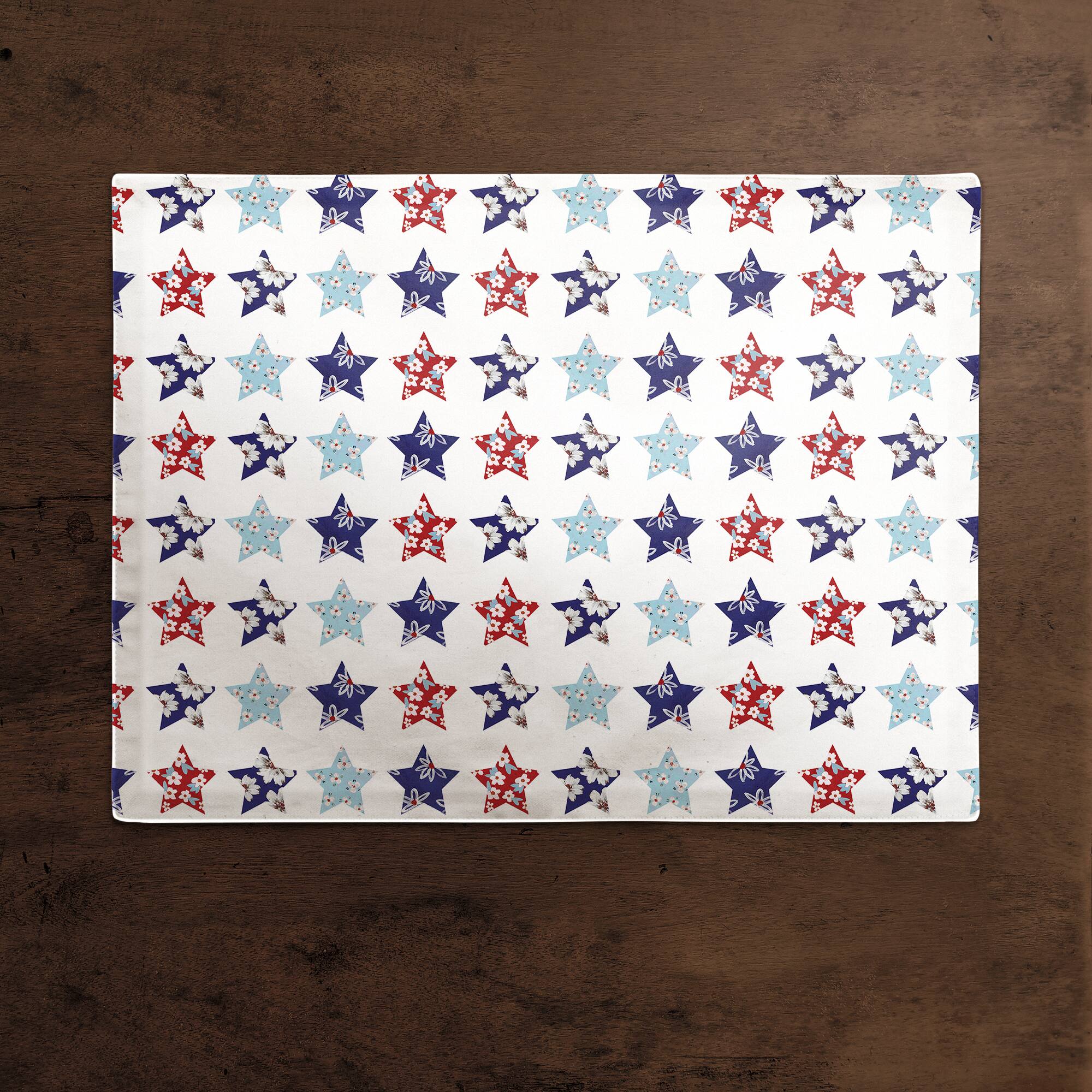 Floral Stars Pattern Cotton Twill Placemat